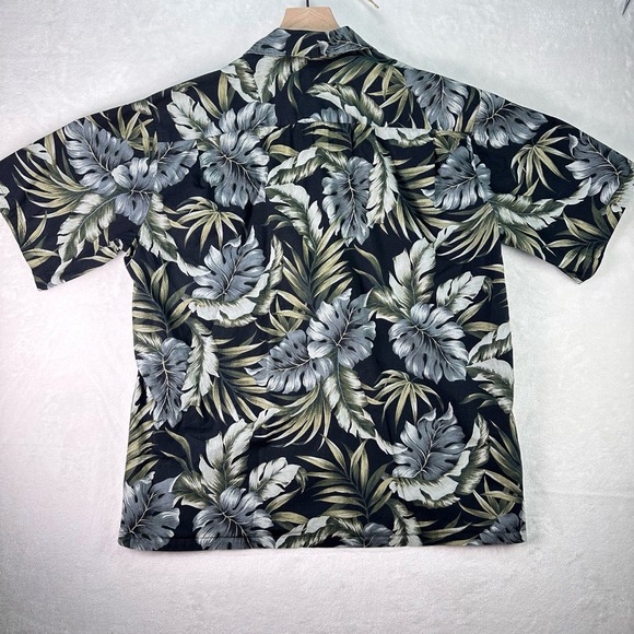 Hilo Hattie Blue Floral Pattern Short Sleeve Button Up Collared Hawaiian Shirt L - Picture 10 of 10
